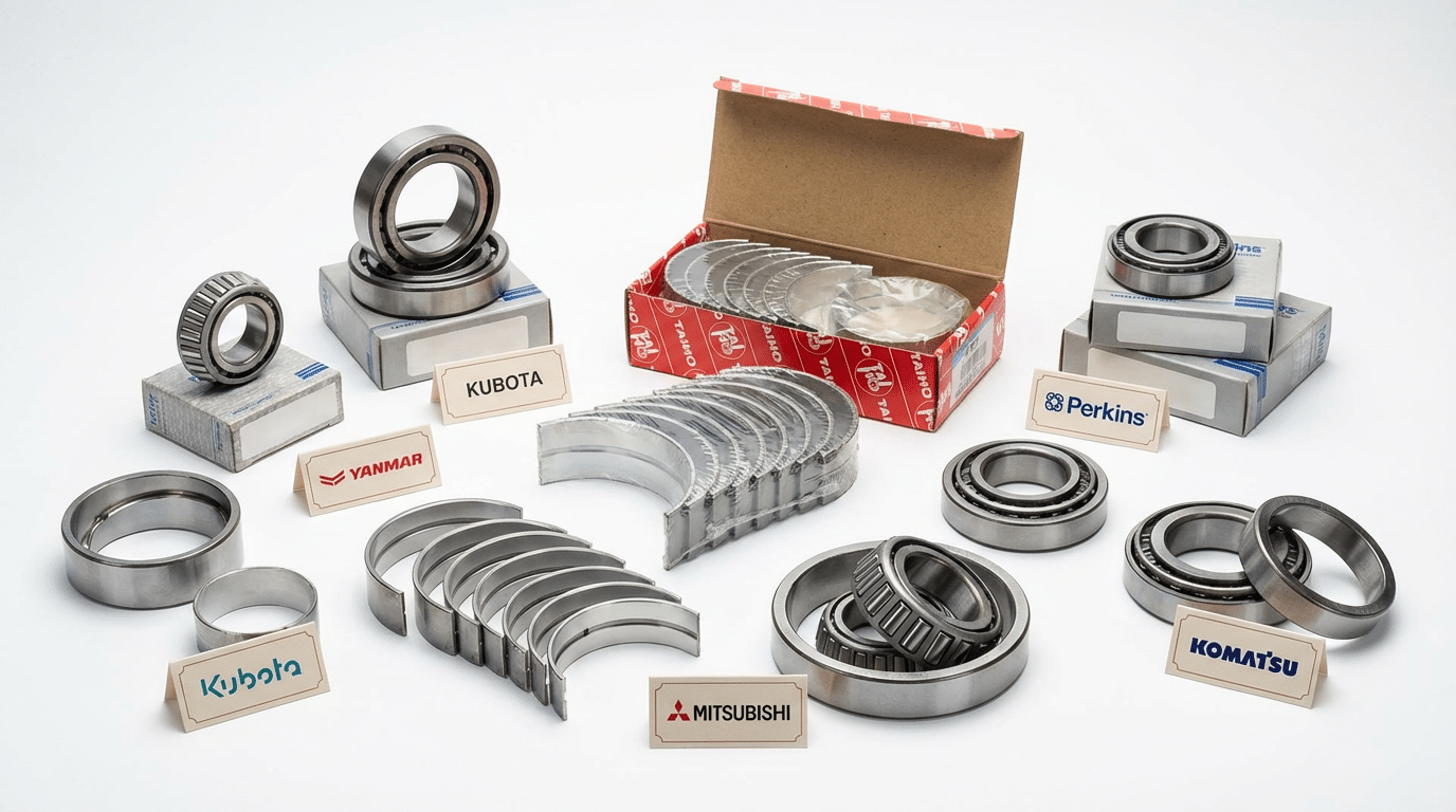 Set complet de cuzineți motor palier și bielă pentru utilaje Kubota, Yanmar și Perkins, cota STD și reparație - cuzinetimotor.ro